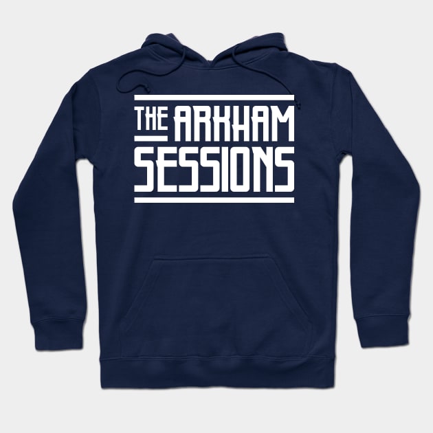 The Arkham Sessions Logo_White Hoodie by The Arkham Sessions